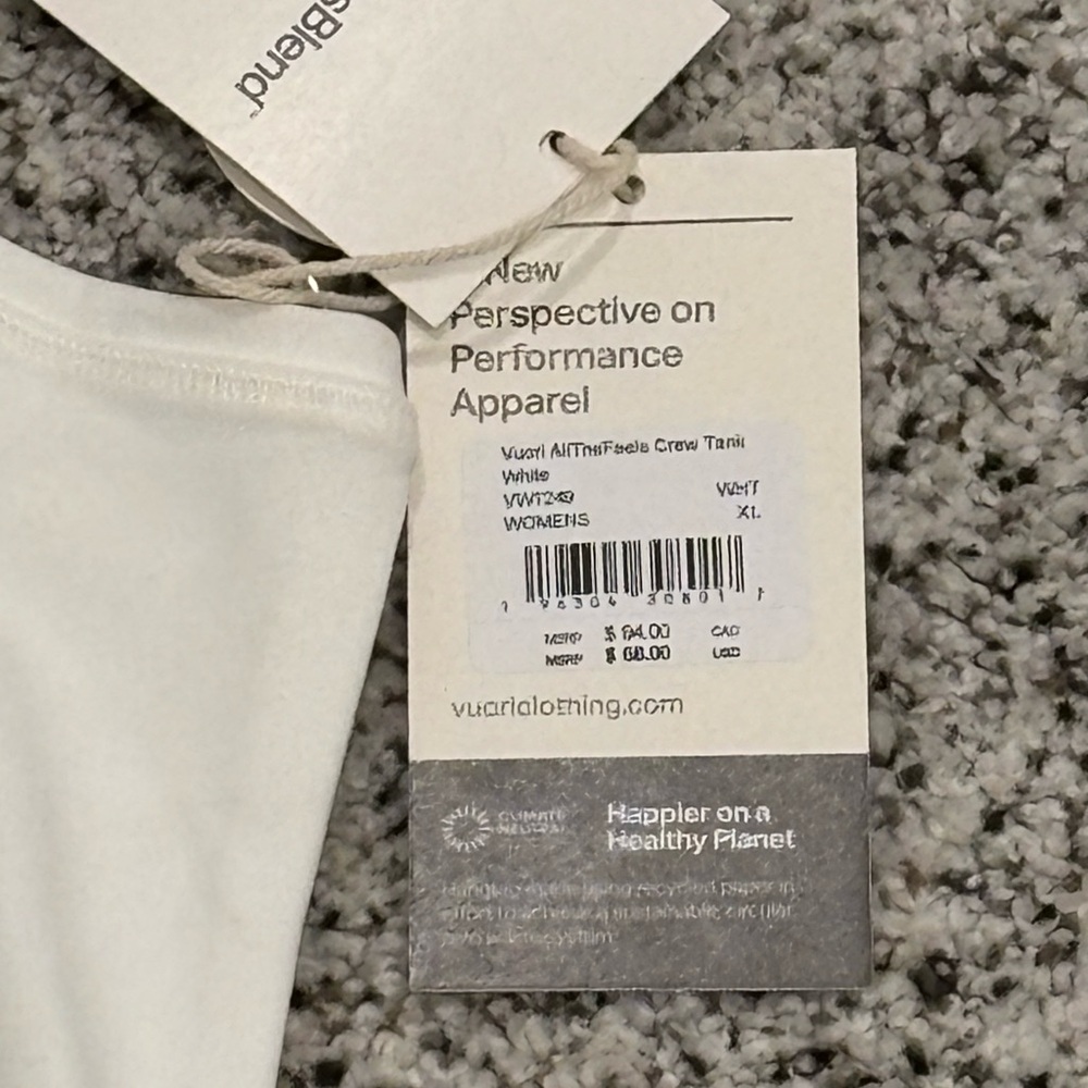 NWT Vuori all the feels tank, white, xl - Picture 2 of 2